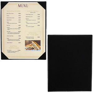 Black Restaurant Menu Cover Holders (8.9 x 11.4 In, 12 Pack)