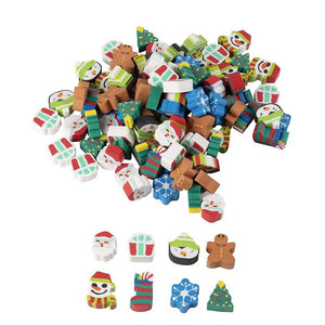 Juvale Mini Holiday Eraser Stocking Stuffers, Christmas Party Favors (100 Pieces)
