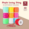 Plastic Bracelet String for Jewelry Making, 10 Pastel Spools (2.5 mm, 50 Yards, 10 Pack)