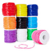 Plastic Lacing Cord, Jewelry Making Supplies, 10 Rainbow Colors (2.5 x 1mm, 50 Yards, 10-Pack)