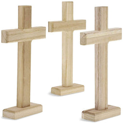 Wood Crosses for Crafts, Wooden Cross (8.7 in, 3-Pack)