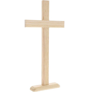 Wood Crosses for Crafts and Table Displays, Wooden Cross (7.9 x 15.5 In, 2 Pack)