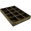 Juvale Wood Drawer Organizer with 12 Grid Square Dividers, Dark Green