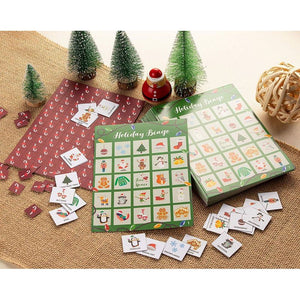 Christmas Bingo Game - 36-Set Family Holiday Party Supplies Activity Kit, 2 to 36 Multi-Player Bingo, Home party, Winter Fun for Kids and Adults