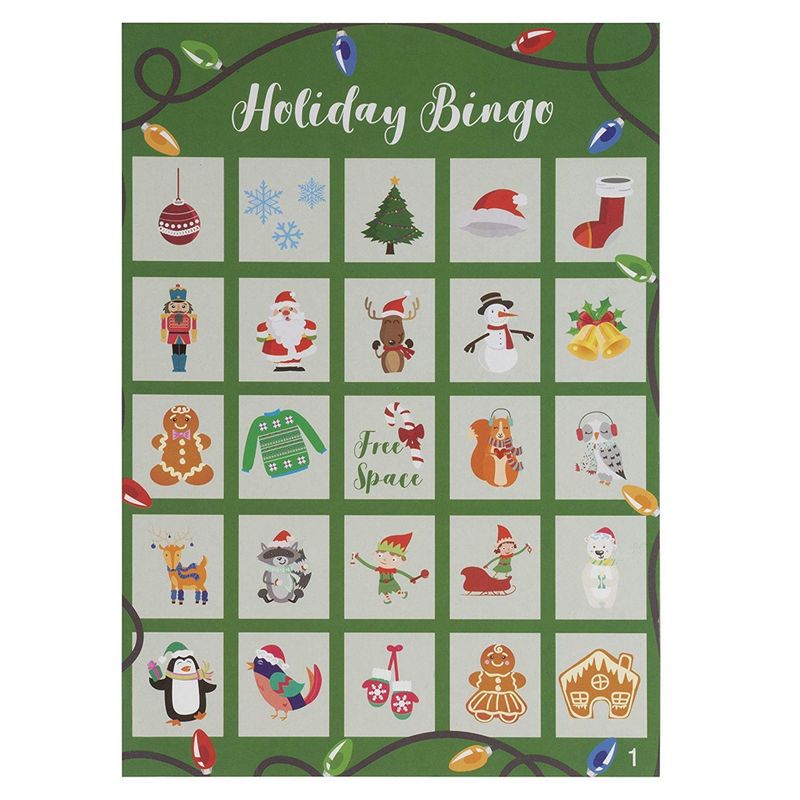 Christmas Bingo Game - 36-Set Family Holiday Party Supplies Activity Kit, 2 to 36 Multi-Player Bingo,Home party, Winter Fun for Kids and Adults