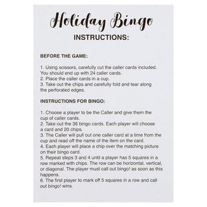 Christmas Bingo Game - 36-Set Family Holiday Party Supplies Activity Kit, 2 to 36 Multi-Player Bingo, Home party, Winter Fun for Kids and Adults