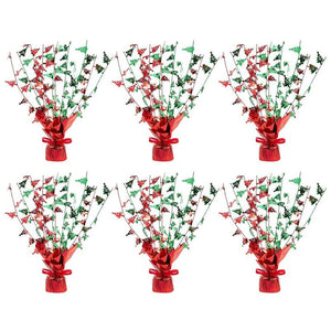 Juvale 6-Pack of Christmas Centerpieces - Artificial Christmas Decor, Balloon Weight Christmas Decorations for Home, Office Tables, Red - 13.5 x 2.3 x 1.7 Inches