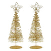 Mini Gold Christmas Trees Tabletop Holiday Decor (10.5 x 3 x 3 in, 2 Pack)