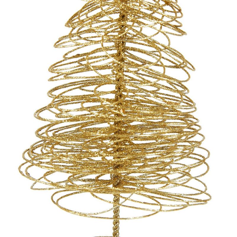 Mini Gold Christmas Trees Tabletop Holiday Decor (10.5 x 3 x 3 in, 2 Pack)