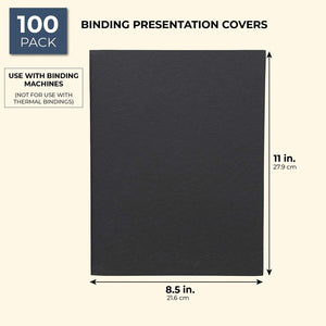 Binding Presentation Covers (11 x 8.5 In, Black, 100 Sheets)