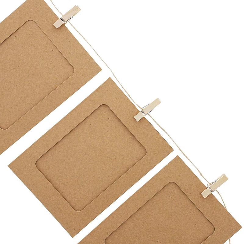 Juvale Cardboard Paper Picture Frame DIY Hanging Kit (50 Pack) 4x6 Inch, Kraft
