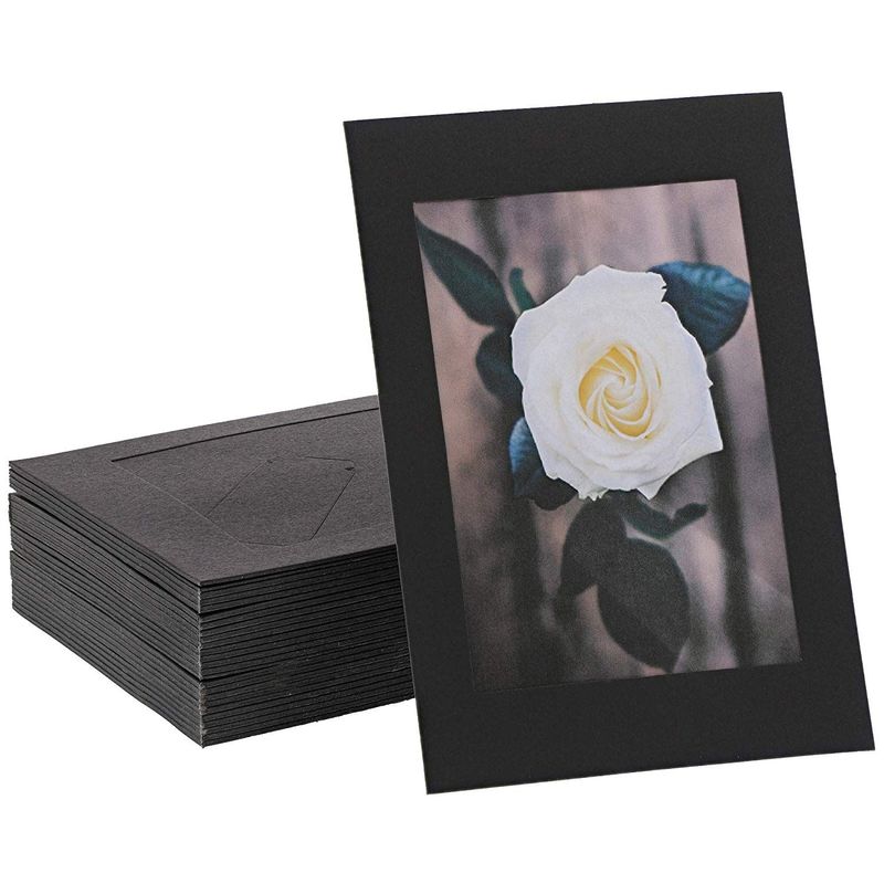 A Cardboard Photo Easel 4x6 Glossy Black - Box of 100