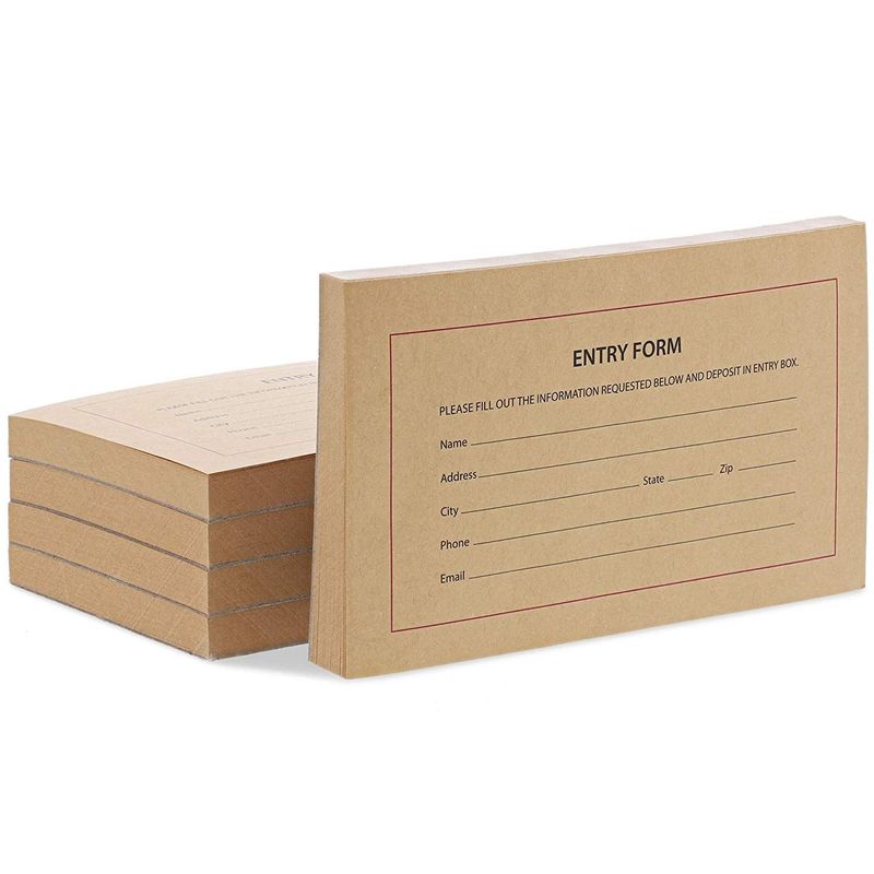 Juvale Kraft Entry Forms (500 Count), 5 Pads with 100 Sheets Per Pad