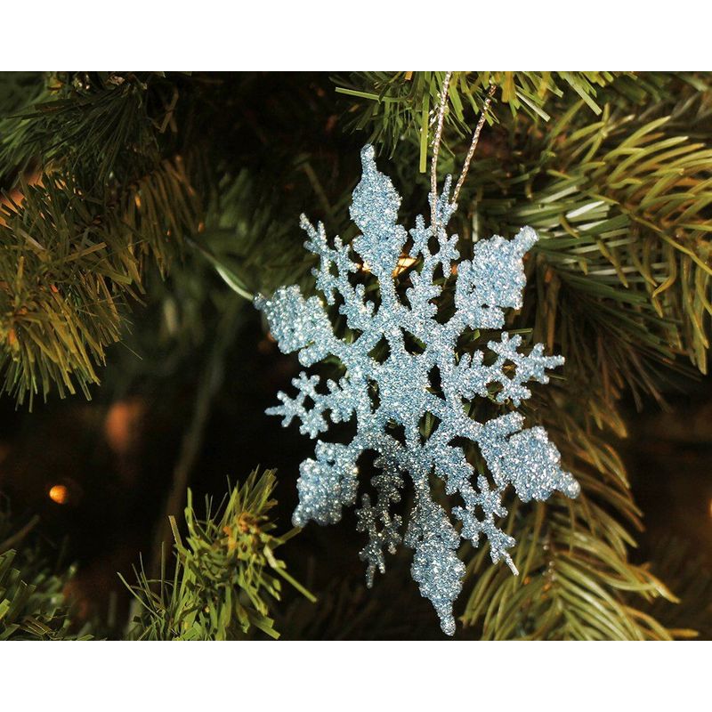 Juvale 30-Pack of Christmas Tree Decorations - Snowflake Decorations, Christmas Ornaments, Festive Embellishments, Blue - 4 x 6.2 x 3.7 Inches
