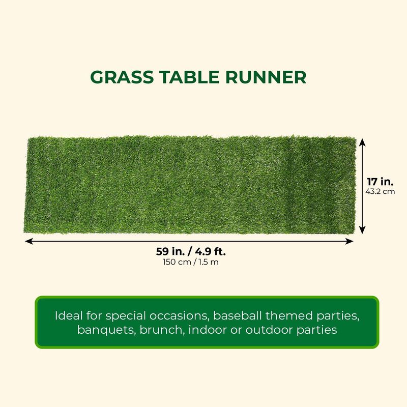 Juvale Artificial Grass Party Table Runner, 17 x 59 Inches