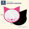 Magnetic Locker Mirrors (2 Pack), 2 Cat Designs