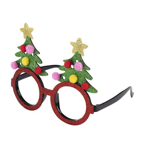Christmas Glasses, Photo Booth Props (6 Pack)