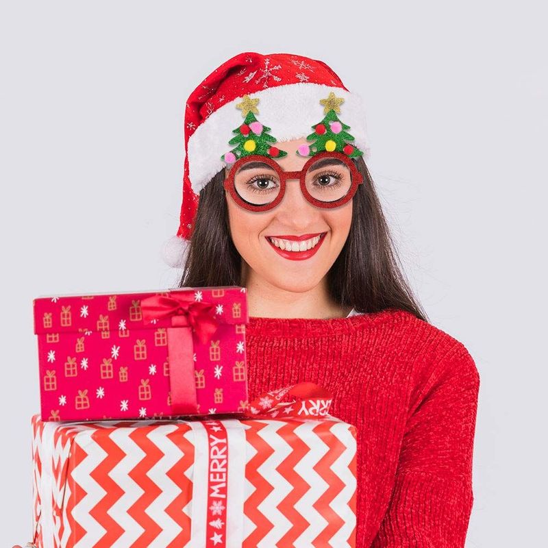 Christmas Glasses, Photo Booth Props (6 Pack)