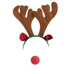 Reindeer Antlers Headband and Nose, Costume Accessories (6-Pack)