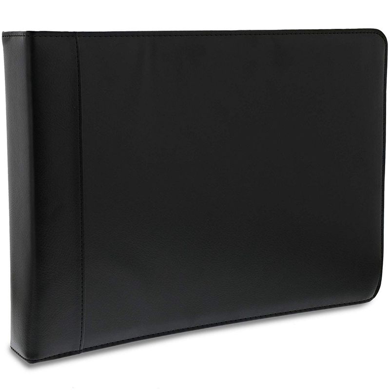 Juvale 7 Ring Business Check Binder with Zipper, Black