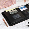 7 Ring Check Binder with Zipper (Rose Gold, 15 x 10.7 x 2 in)