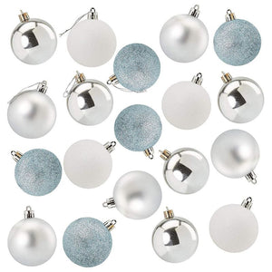 Mini Shatterproof Glitter Christmas Tree Ball Ornaments (3 Colors, 1.5 in, 48 Pack)