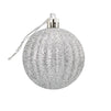 Mini Shatterproof Glitter Christmas Tree Ball Ornaments (Silver, White, 1.5 in, 48 Pack)