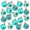 Mini Shatterproof Glitter Christmas Tree Ball Ornaments (Turquoise, 1.5 in, 48 Pack)
