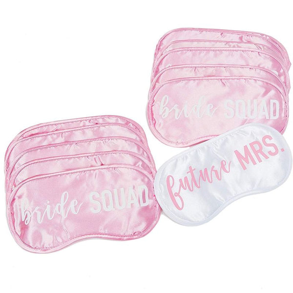 Juvale 12-Pack Bachelorette Gift Set Bride Squad Sleep Eye Masks Party Favor Accessories, 4 × 8 Inches