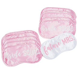 Juvale 12-Pack Bachelorette Gift Set Bride Squad Sleep Eye Masks Party Favor Accessories, 4 × 8 Inches