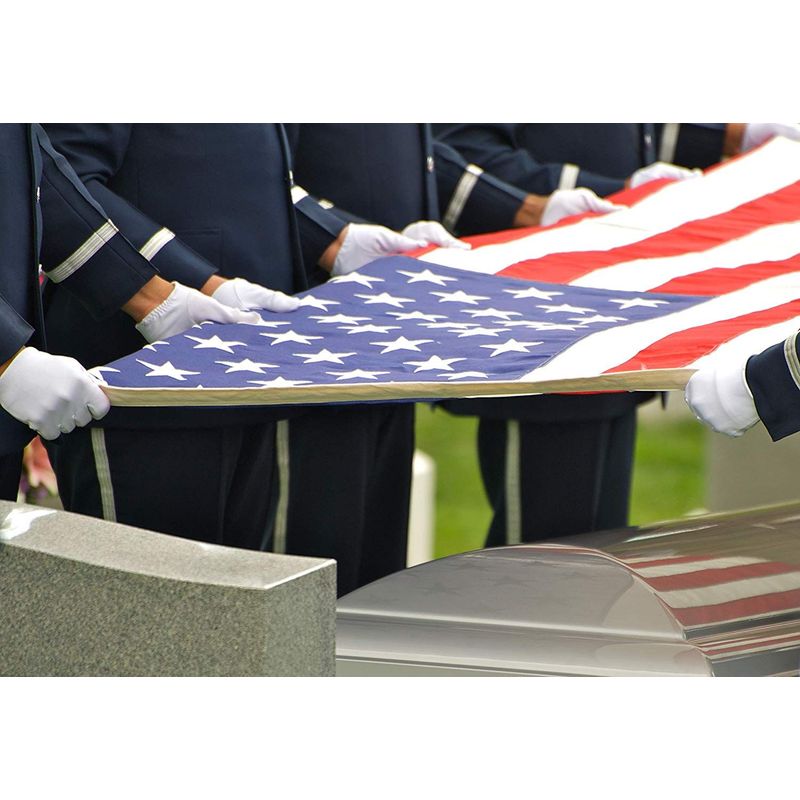 American Flag Outdoor 5x9.5 Ft, Cotton with Embroidered Stars for Memorial Patriotic