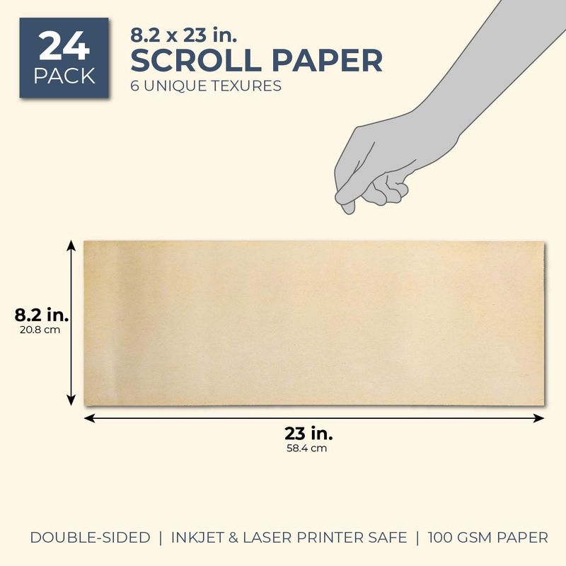 Juvale Antique Vintage Stationery Scroll Paper (24 Sheets), 6 Designs