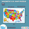 U.S. Puzzle Map of The United States with 44 Magnetic Pieces (19 x 13 Inches)