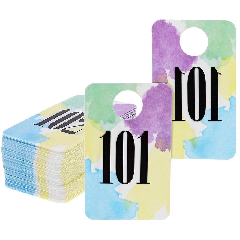 Live Sale Plastic Number Tags, Reversed Mirrored Numbers 101-200 (100 Pack)