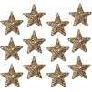 3D Gold Star Christmas Tree Ornaments (3.4 x 1.3 x 3.4 Inches, 12 Pack)
