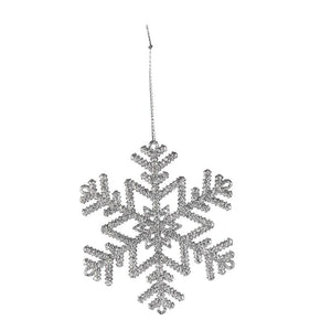 Glitter Christmas Tree Ornaments - 22-Pack Glittering Plastic Decor in 3 Assorted Designs, Snowman, Snowflake, Reindeer, Medium Sized Winter Holiday Festive Hanging Decoration, Silver