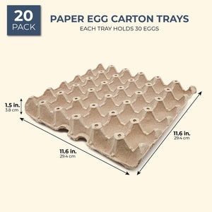 Juvale Flat Paper 30-Count Egg Carton Trays (20 Pack)