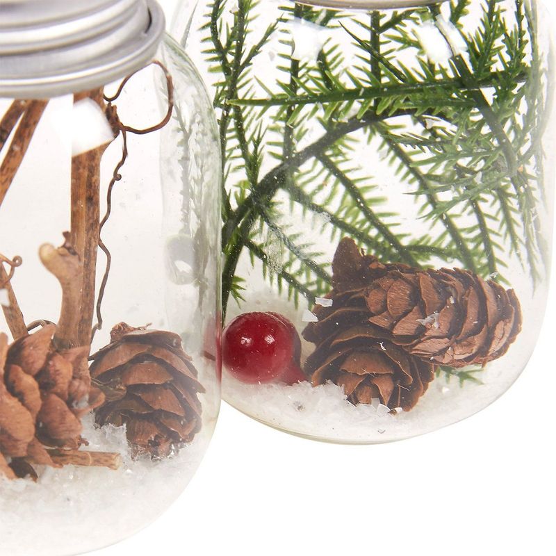 Hanging Christmas Ornaments, Rustic Holiday Decor for Christmas Trees (1.57 x 2.63 x 1.57 in, 6 Pack)