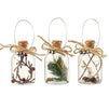 Hanging Glass Christmas Decorations with Steel Handles (2.24 x 3.88 x 2.24 in, 3 Pack)