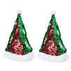 Santa Hat for Christmas, Reversible Sequins (Red and Green, 2 Pack)