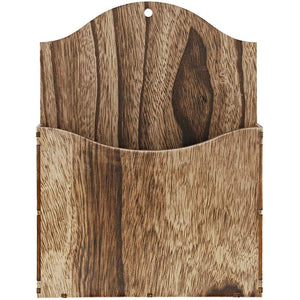 Juvale Rustic Wood Wall Mounted Magazine Holder