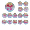 15-Pack Bridal Party Pins - Funny Bachelorette Party Supplies, Bride to Be and Bridesmaids Pinback Buttons, Holographic Glitter Bachelorette Pins, Fun Bridal Gifts and Party Favors