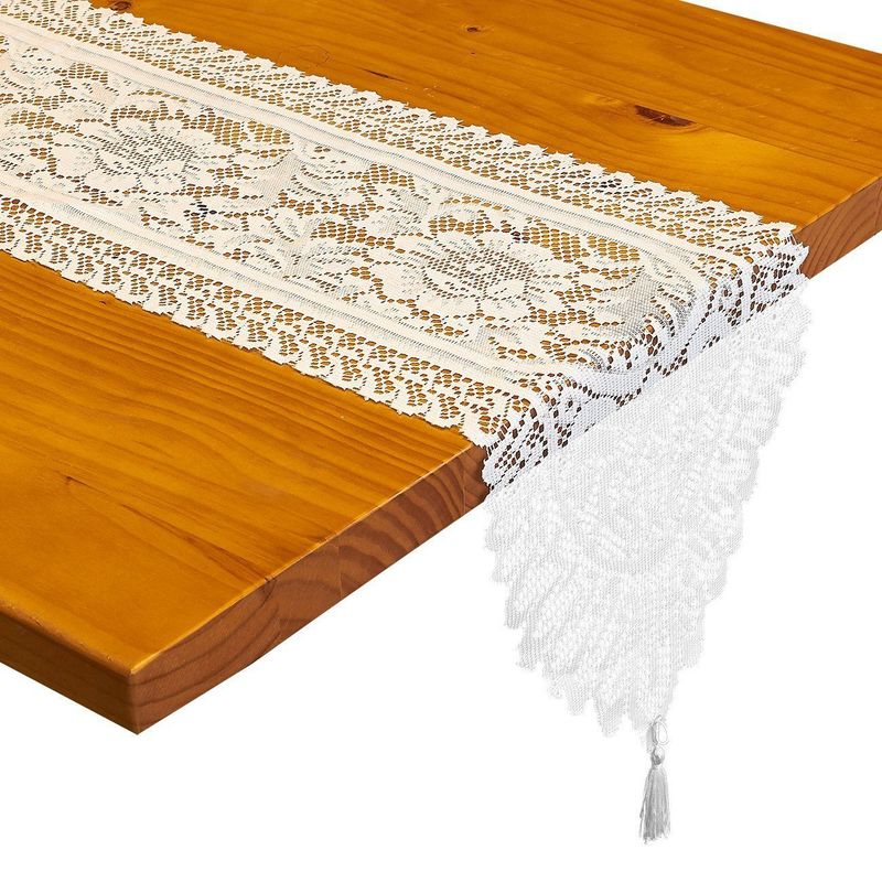 Lace Table Runner - Pack of 2 - Wedding Table Runner with Floral Patterns - Overlay Decoration - Perfect for Weddings, Baby Showers, Birthdays, Special Occasions, Catering, White, 13 x 72 Inches
