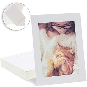 Cardboard Photo Picture Frame Kraft Paper Easel (White, 5 x 7 In, 30 Pack)