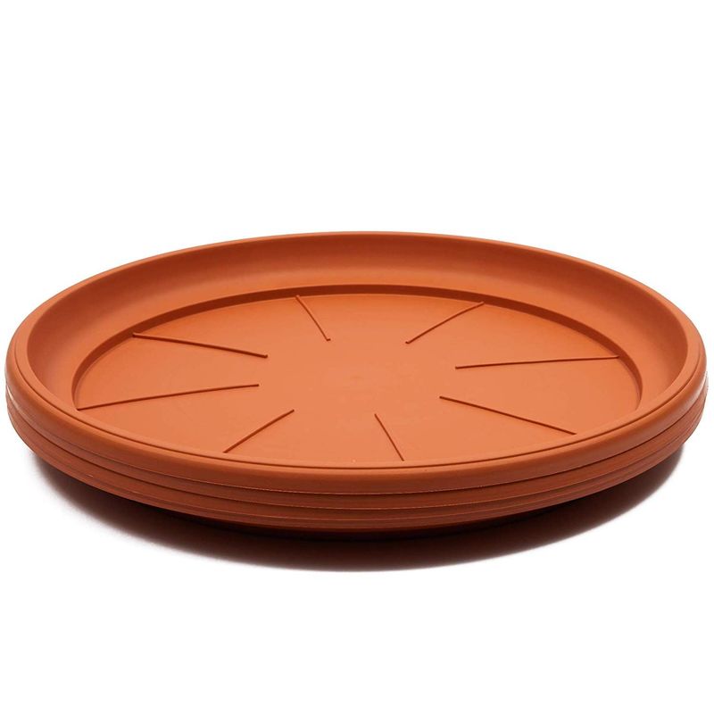 Juvale Plant Saucer Drip Trays (17.5 in, Terracotta Color, 4 Pack)