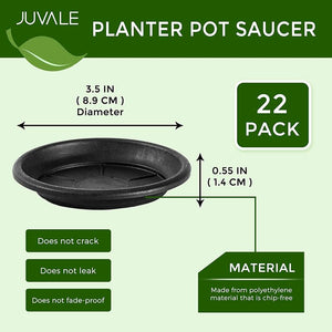 Juvale Round Plant Saucer Drip Trays, Planter Base (3.5 in, 22 Pack)