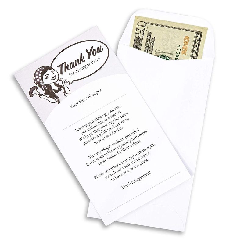 Housekeeping Tip Thank You Envelopes (3.5 x 6.5 In, 500 Pack)