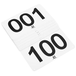 Juvale Marathon Bibs, White Racing Bibs Numbered 1 to 100 (7 x 4 Inches, 100 Pack)