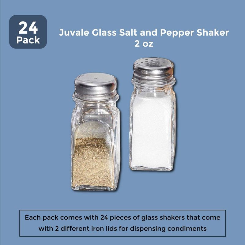 24 Pack Glass Salt and Pepper Shakers Bulk Set, Restaurant Salt