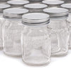 Juvale Clear Glass Mason Jars 4 oz with Silver Lids, 24 Pieces